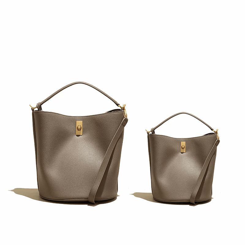 Sleek Shoulder Bucket Handbag