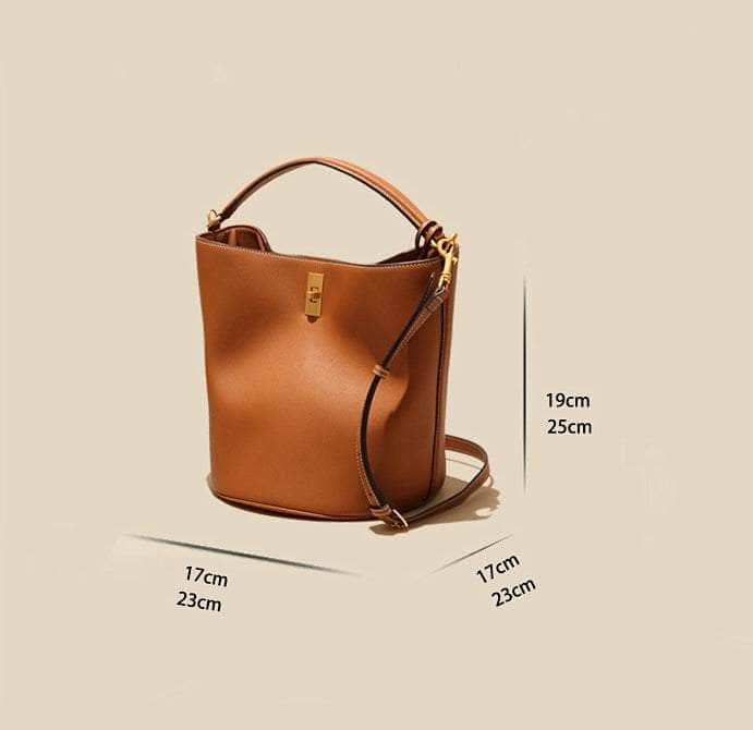 Sleek Shoulder Bucket Handbag