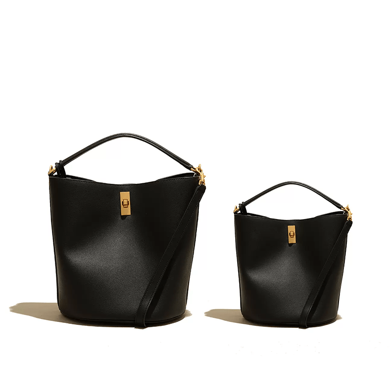 Sleek Shoulder Bucket Handbag