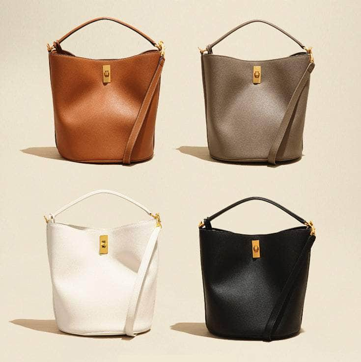 Sleek Shoulder Bucket Handbag