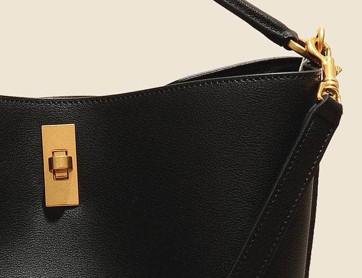 Sleek Shoulder Bucket Handbag