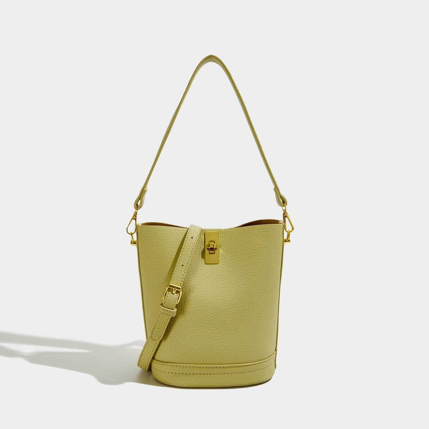 Sleek Shoulder Bucket Handbag Green