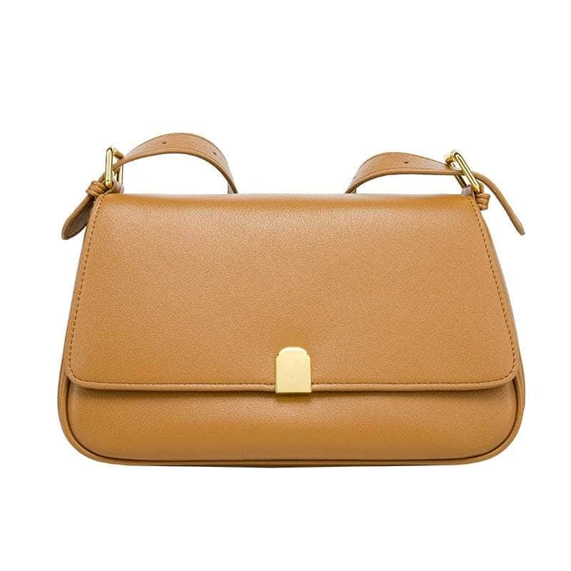 Sleek Shoulder Leather Flap Bag