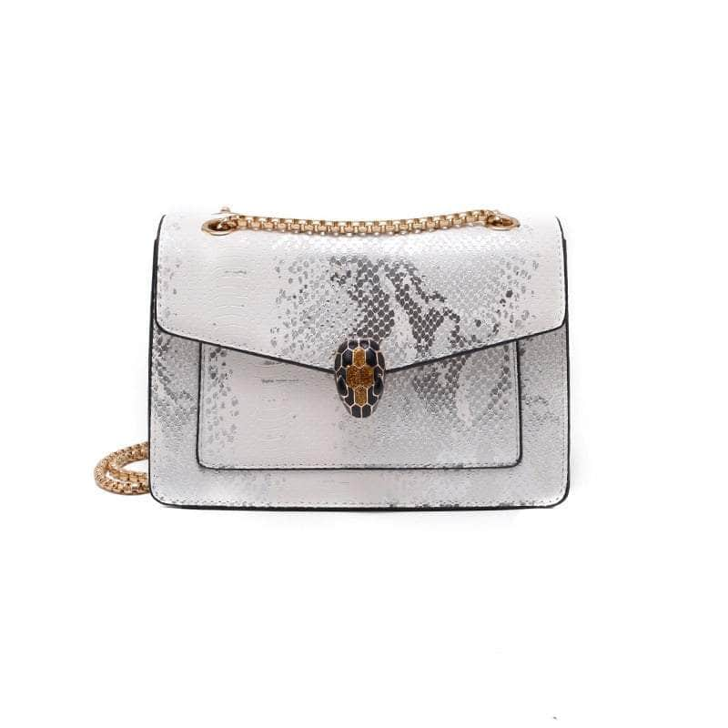 Sleek Snake Pattern Crossbody Bag with Stylish Buckle