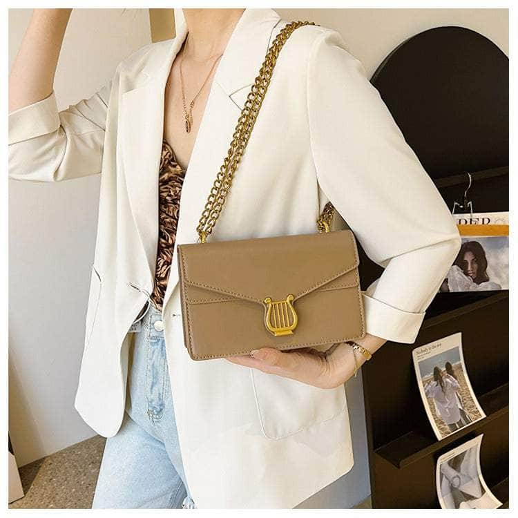 Sleek Square Bag with Fashionable Chain Strap