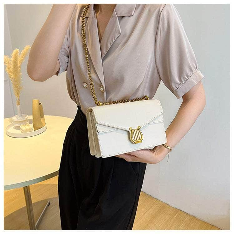 Sleek Square Bag with Fashionable Chain Strap