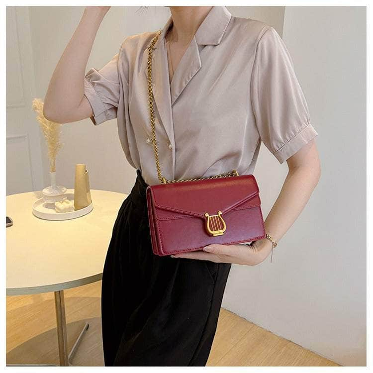 Sleek Square Bag with Fashionable Chain Strap