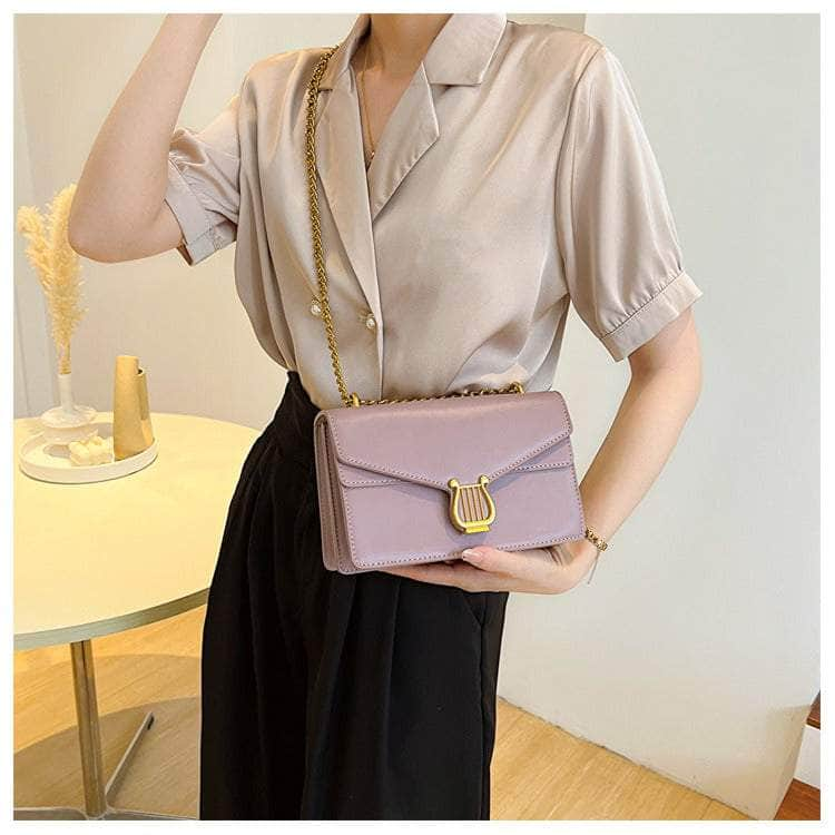 Sleek Square Bag with Fashionable Chain Strap