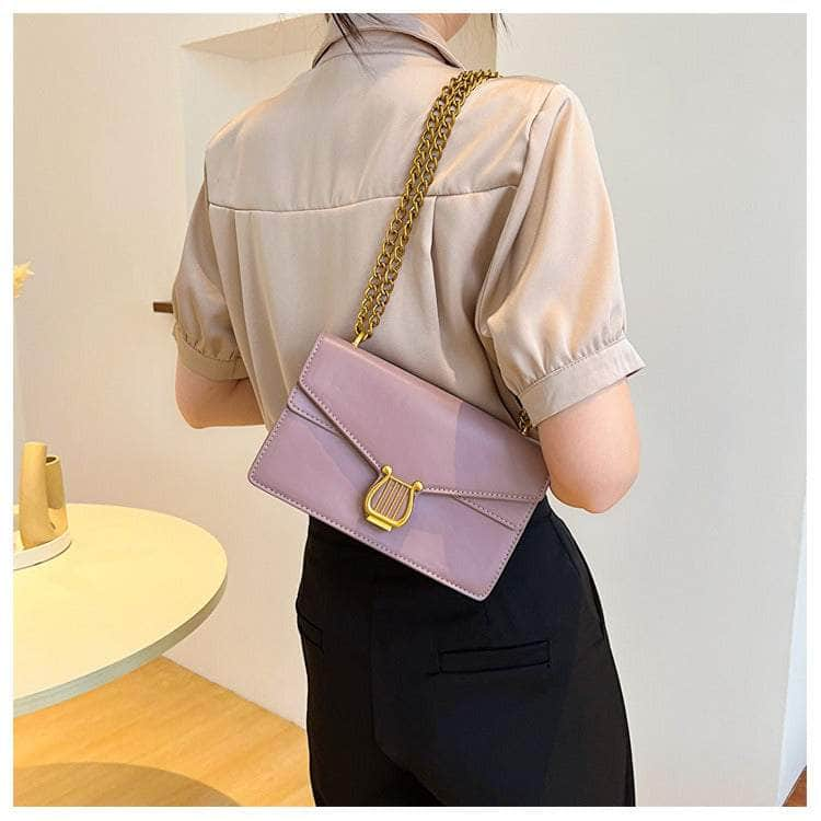 Sleek Square Bag with Fashionable Chain Strap