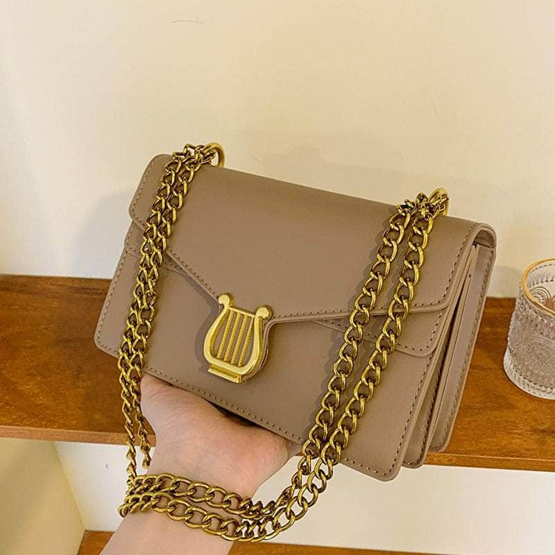 Sleek Square Bag with Fashionable Chain Strap