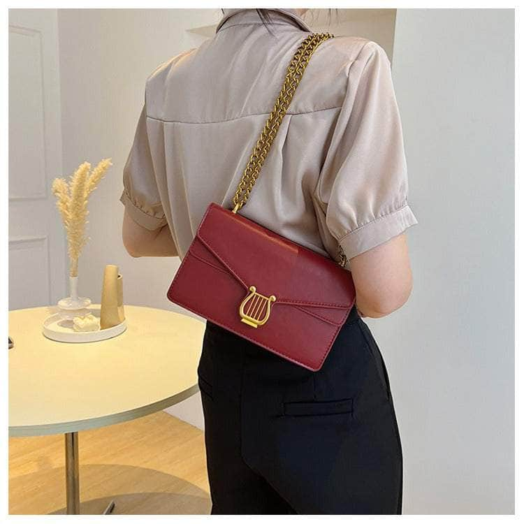 Sleek Square Bag with Fashionable Chain Strap