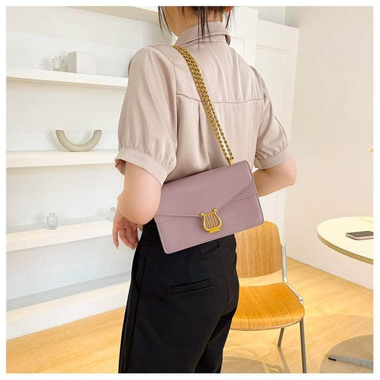 Sleek Square Bag with Fashionable Chain Strap