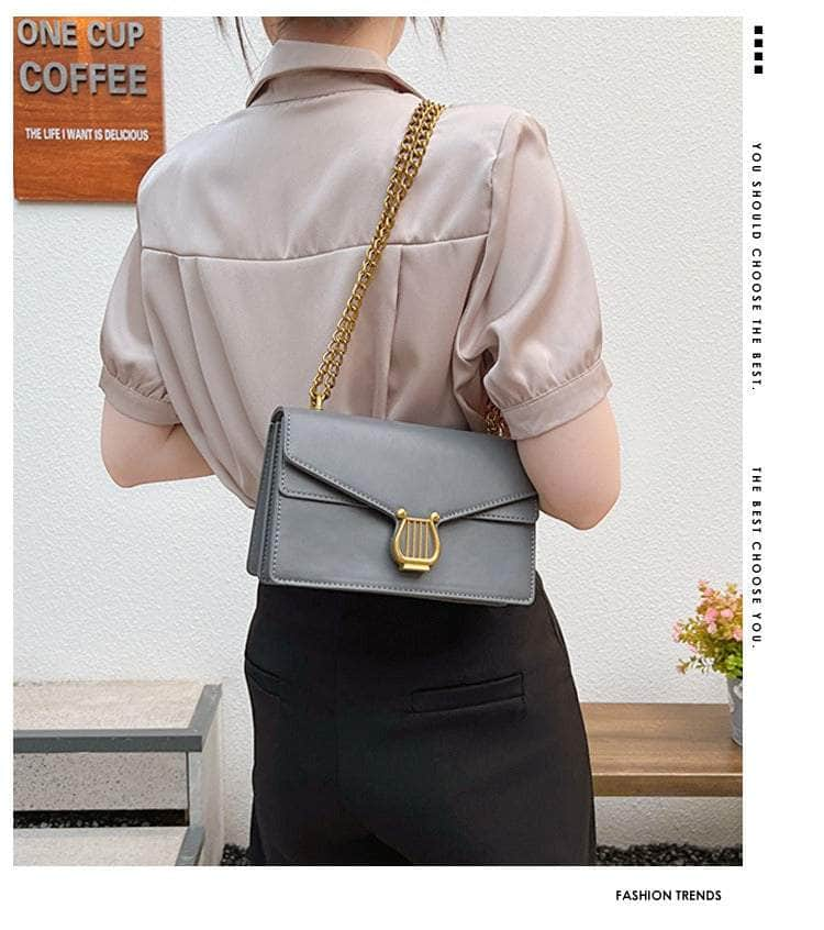 Sleek Square Bag with Fashionable Chain Strap