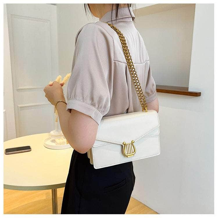 Sleek Square Bag with Fashionable Chain Strap