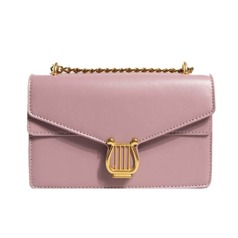 Sleek Square Bag with Fashionable Chain Strap Pink