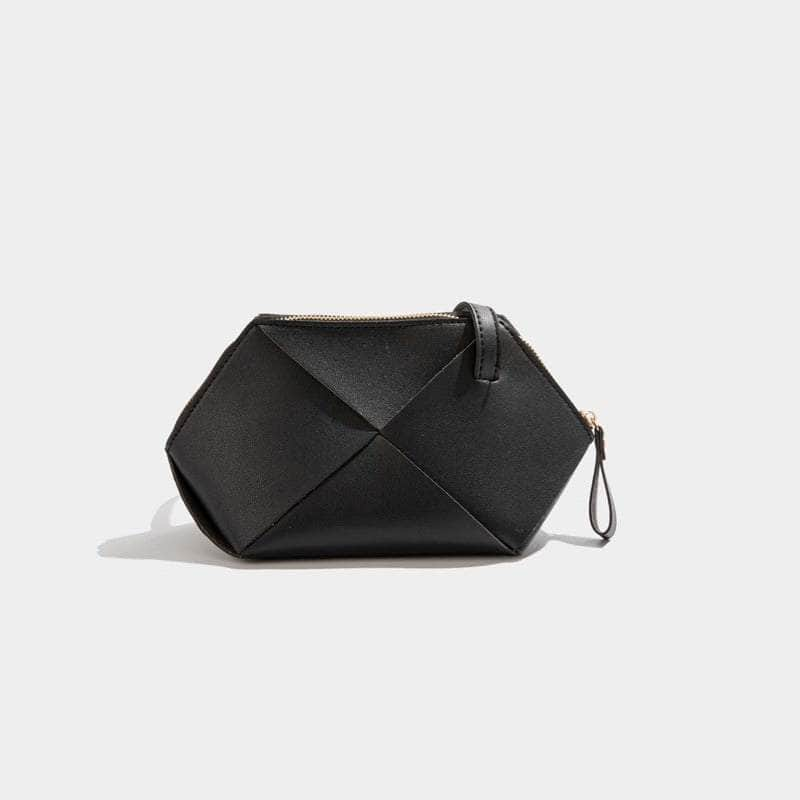 Sleek Woven Crossbody Bag Black