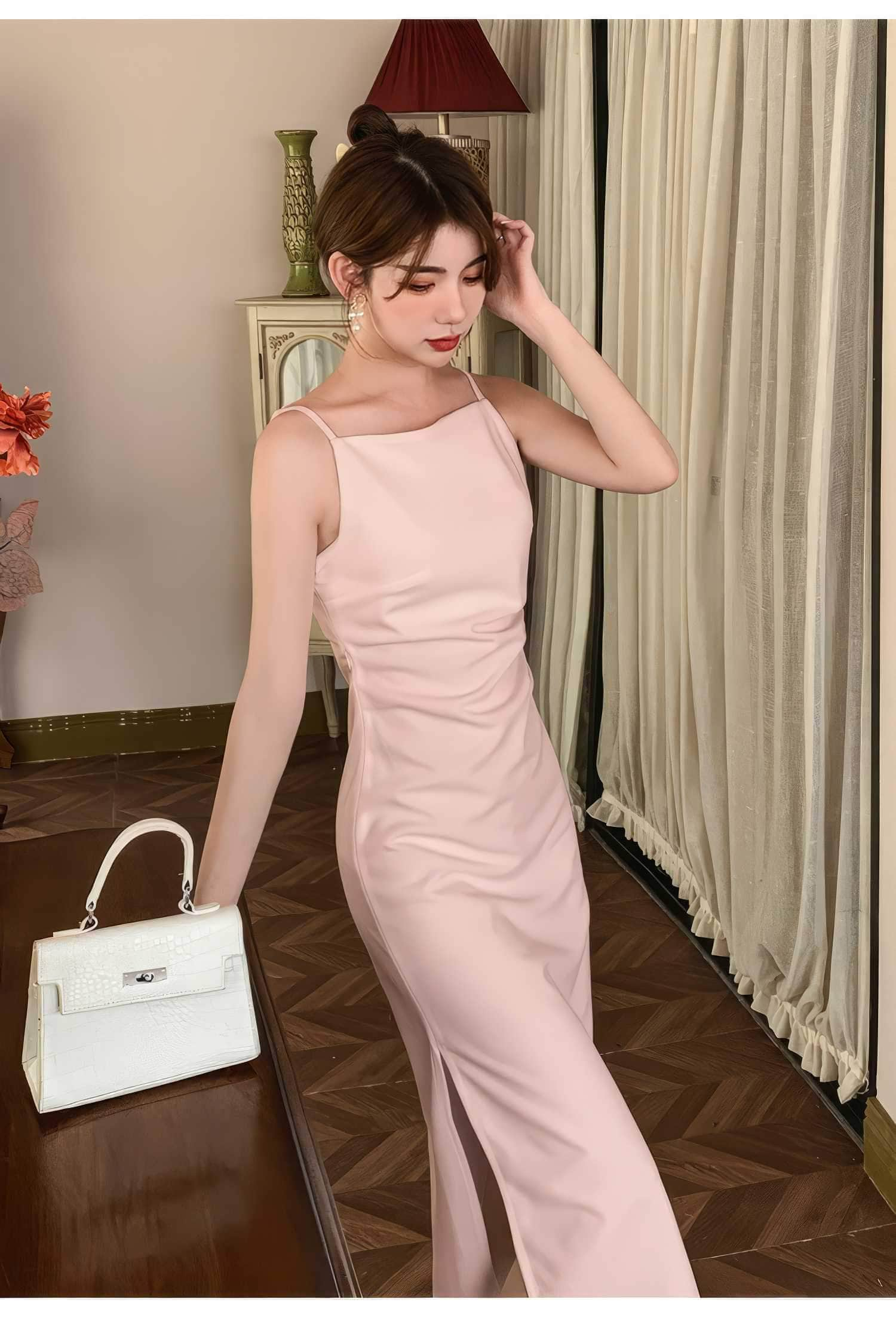 Sleeveless High Waist Side Slit Dress