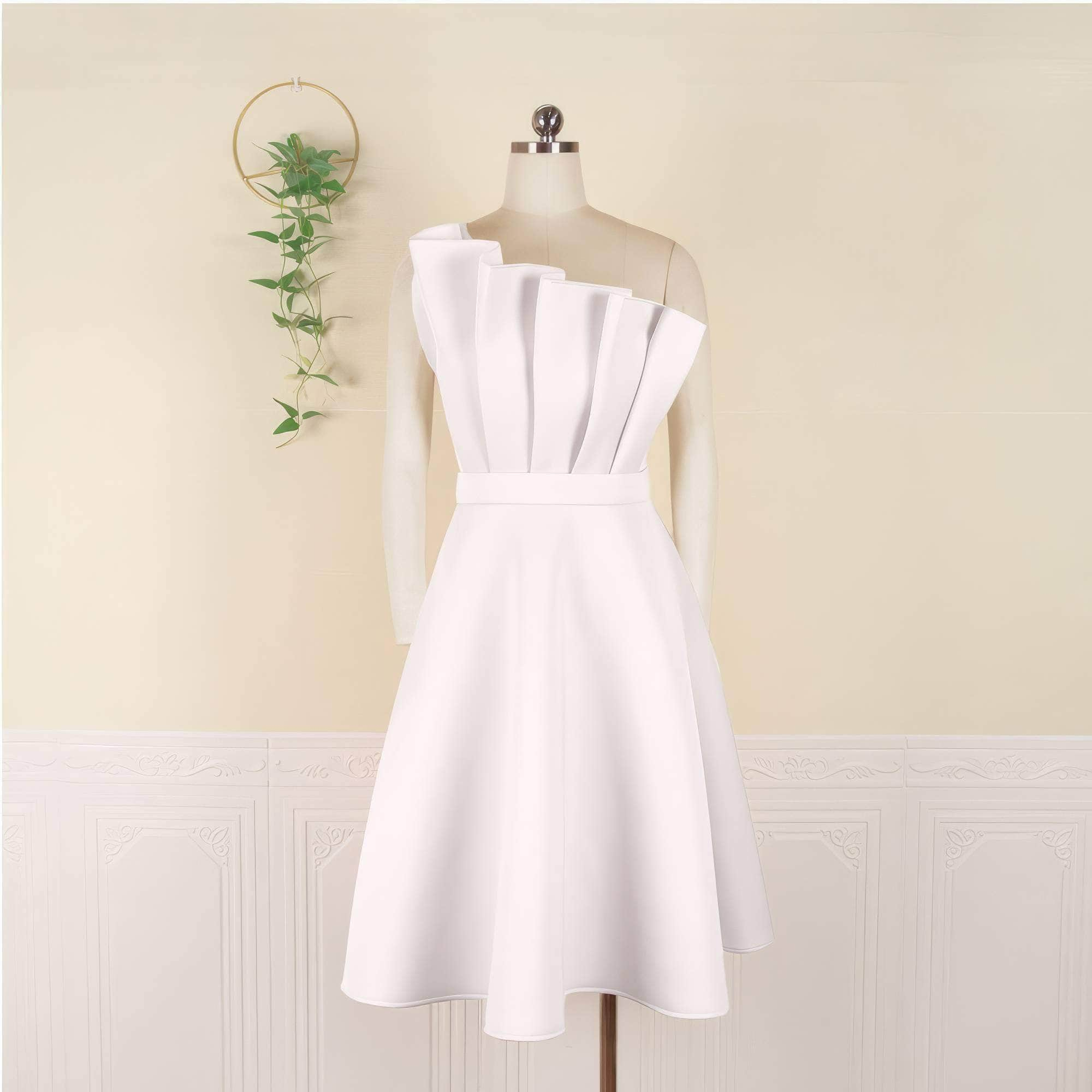 Sleeveless Ruched A-Line Pleated Skater Dress