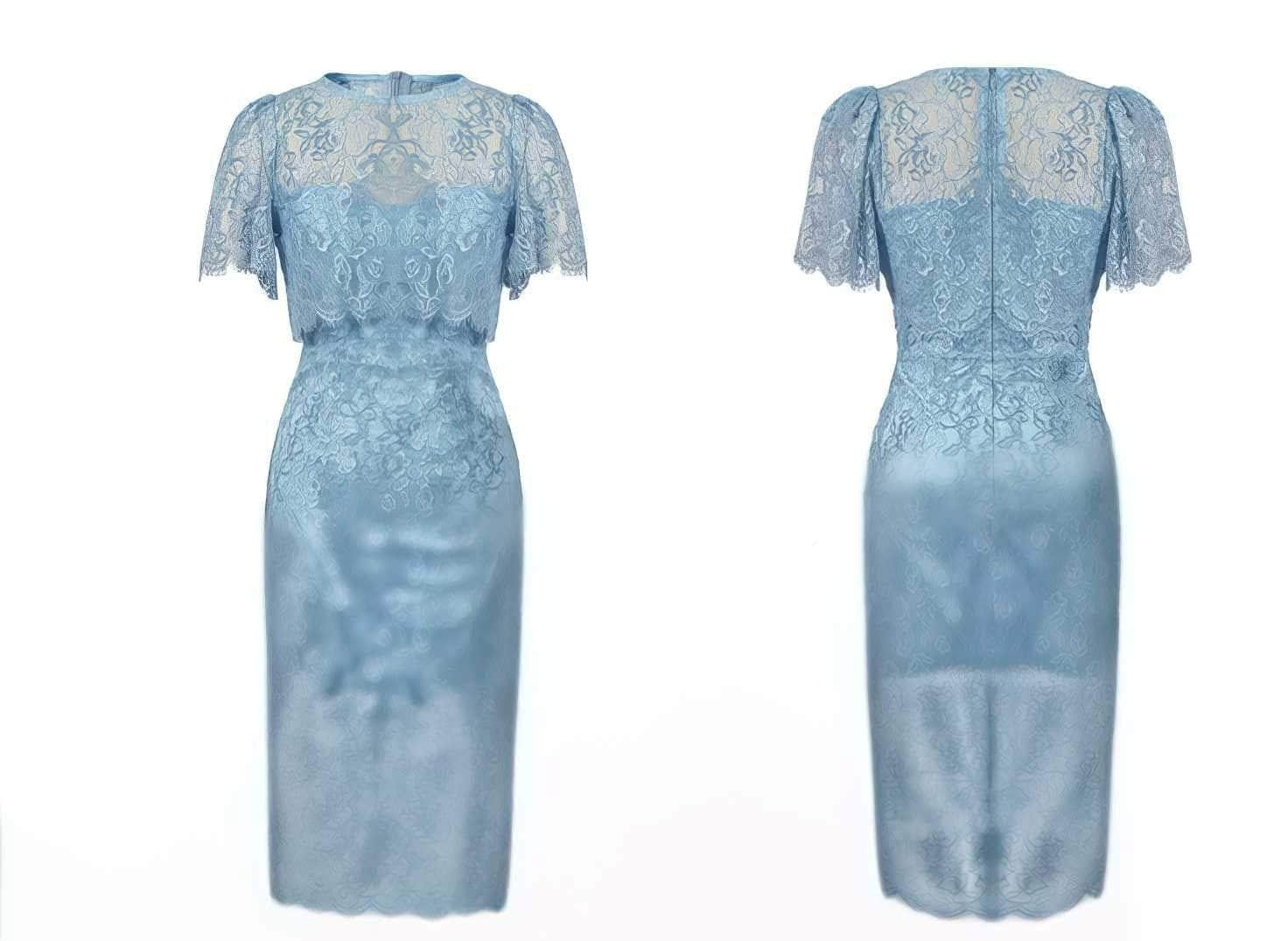 Slim Fit Lace Detailed Midi Dress