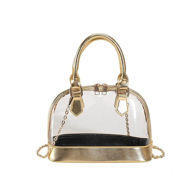 Small Dome Transparent Double Handle Chain Bag