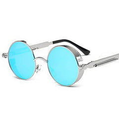 Small Round Frame Genre Sunglasses Sky Blue / Resin