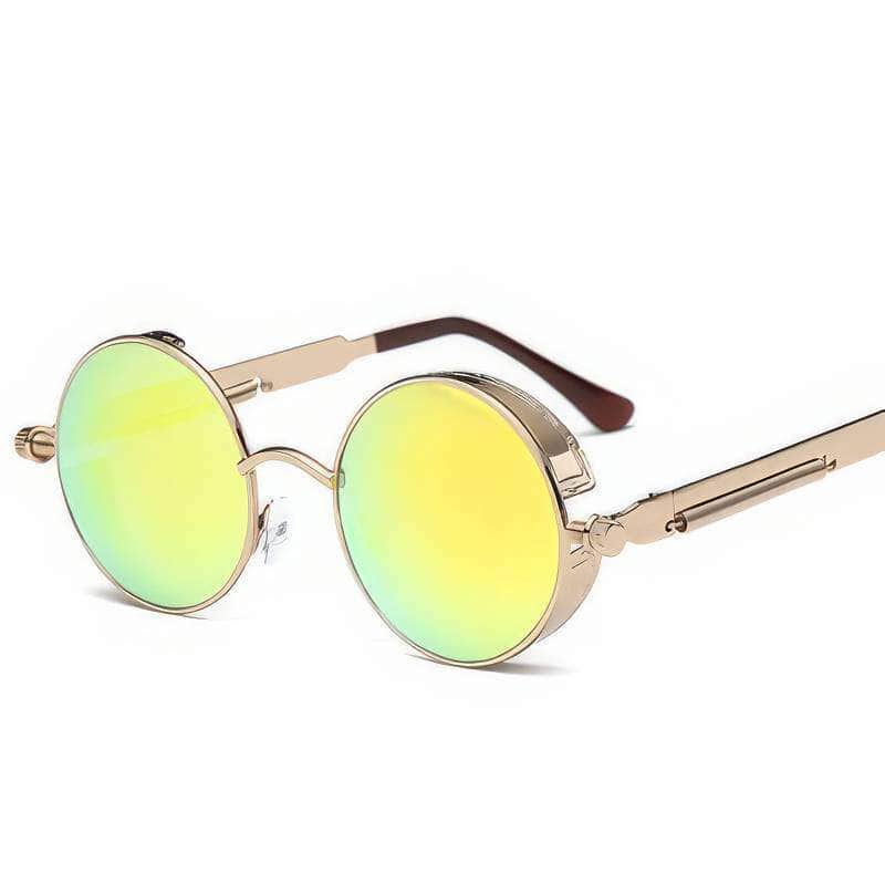Small Round Frame Genre Sunglasses Yellow / Resin