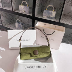 Small Top Handle Croc Bag Green