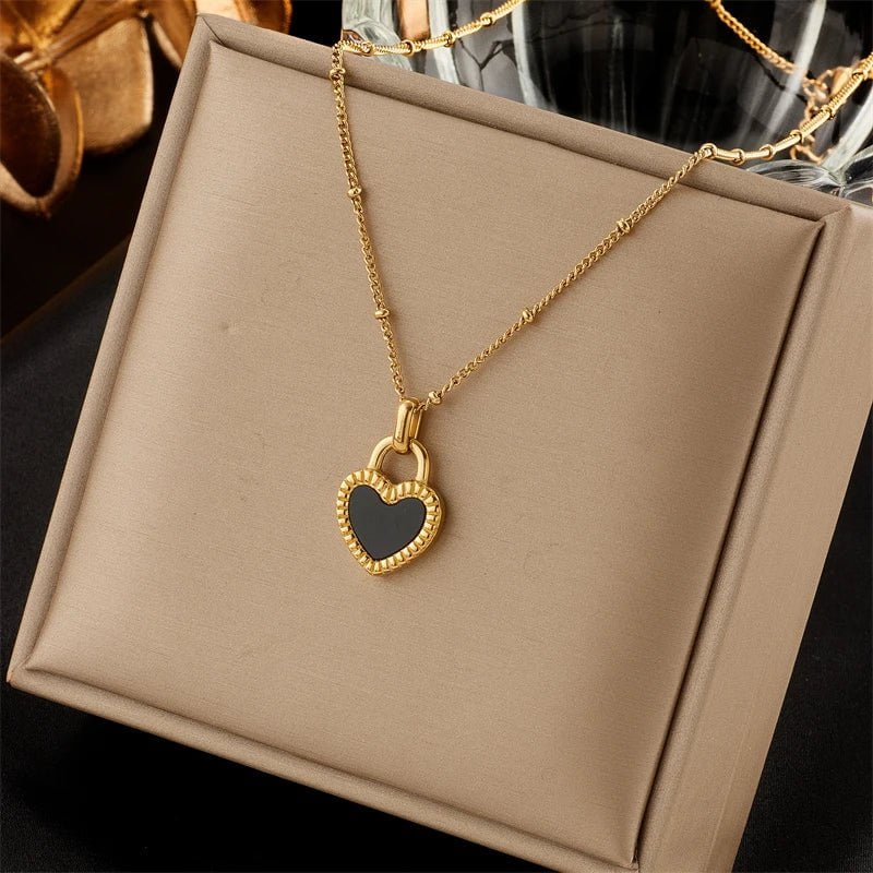 Small Uneven Folds 2 Love Necklace - High-end Party Accessories with a Non-fading, High-quality design N1746