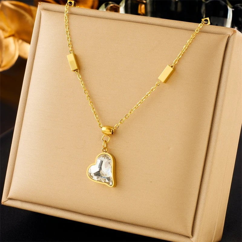 Small Uneven Folds 2 Love Necklace - High-end Party Accessories with a Non-fading, High-quality design N2090