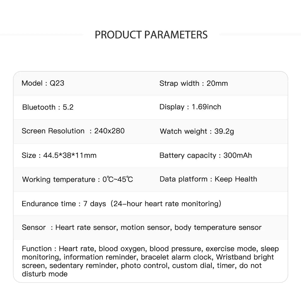 Smart Band Watch: Unisex Smartwatch