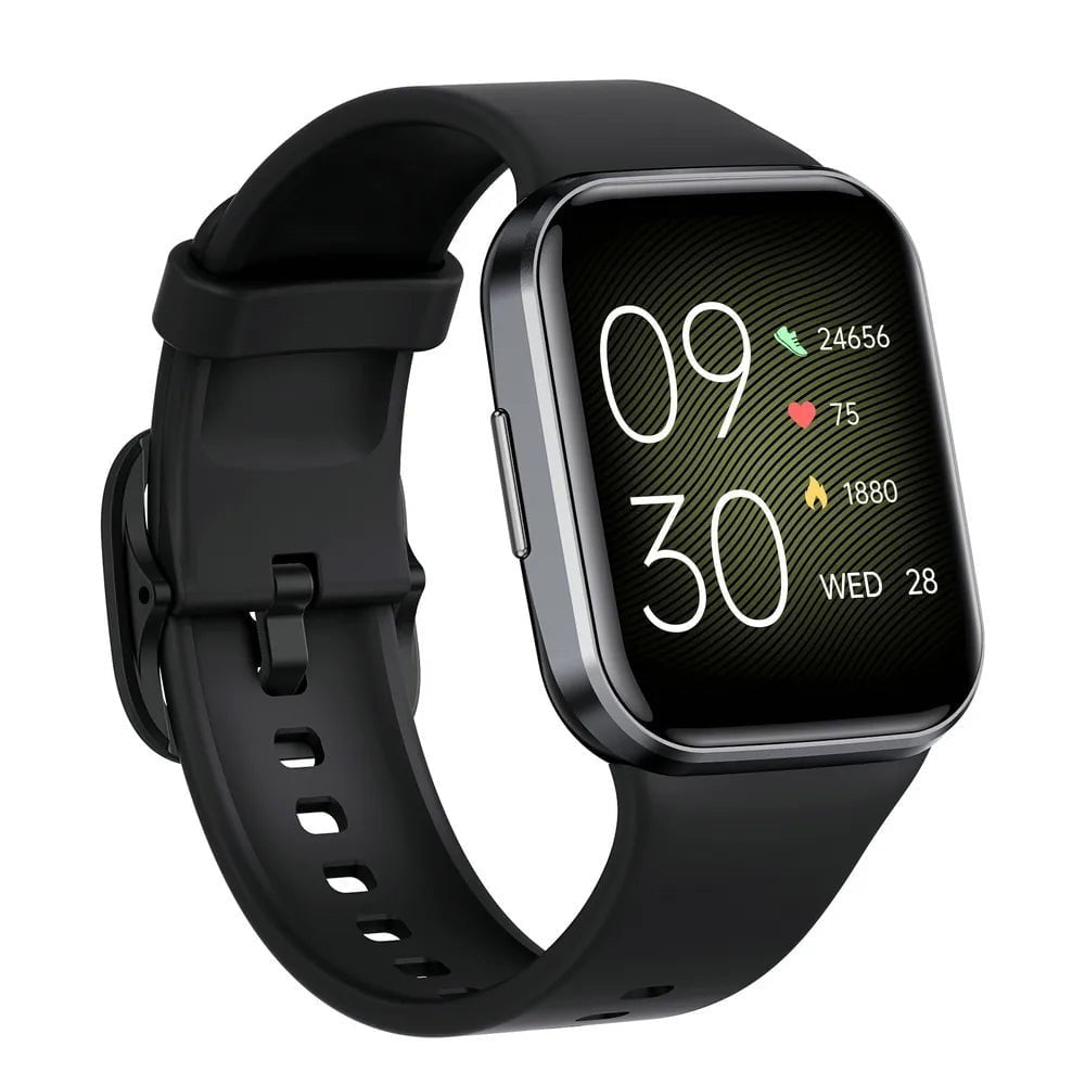 Smart Band Watch: Women and Men Smartwatch, Blood Oxygen, Heart Rate, Waterproof, Connected Fitness Tracker Bracelet Black