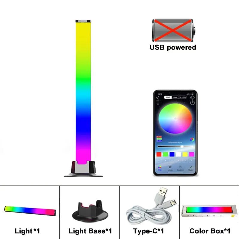 Smart LED RGB Music Lamp: App Control for TV, Gaming, Desktop Decor 1PCS Symphony Light