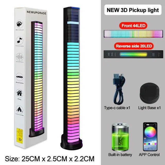 Smart RGB Pickup Lights: LED 3D Ambient Lamp, APP and Sound Control 3D Built-in battery / CHINA
