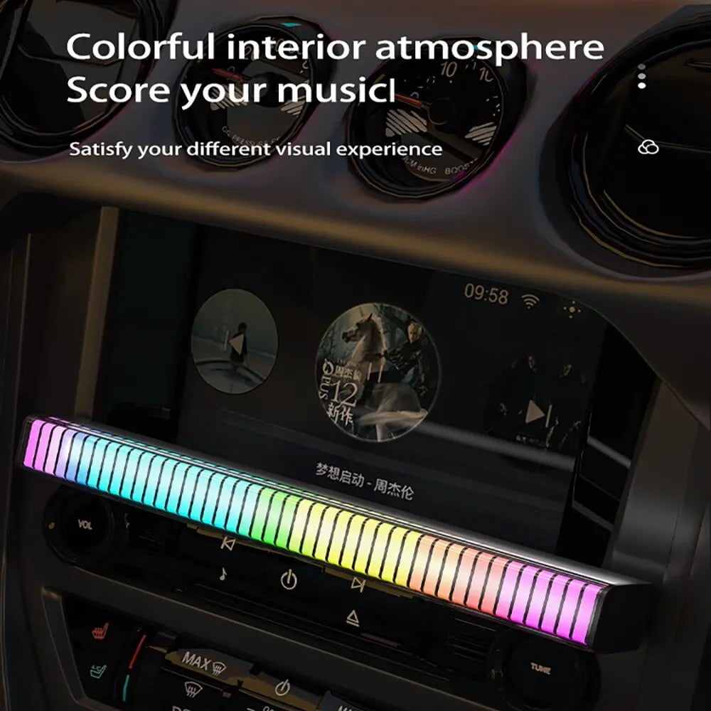 Smart RGB Pickup Lights - LED 3D Double Sided Ambient Lamp with APP and Sound Control, Music Rhythm for Car, Gaming, TV Decoration