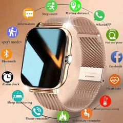 Smart Watch 2023: Men and Women Fitness Bluetooth Call Connected Watches, Waterproof, Smartwatch for Android & iOS - Reloje Inteligente