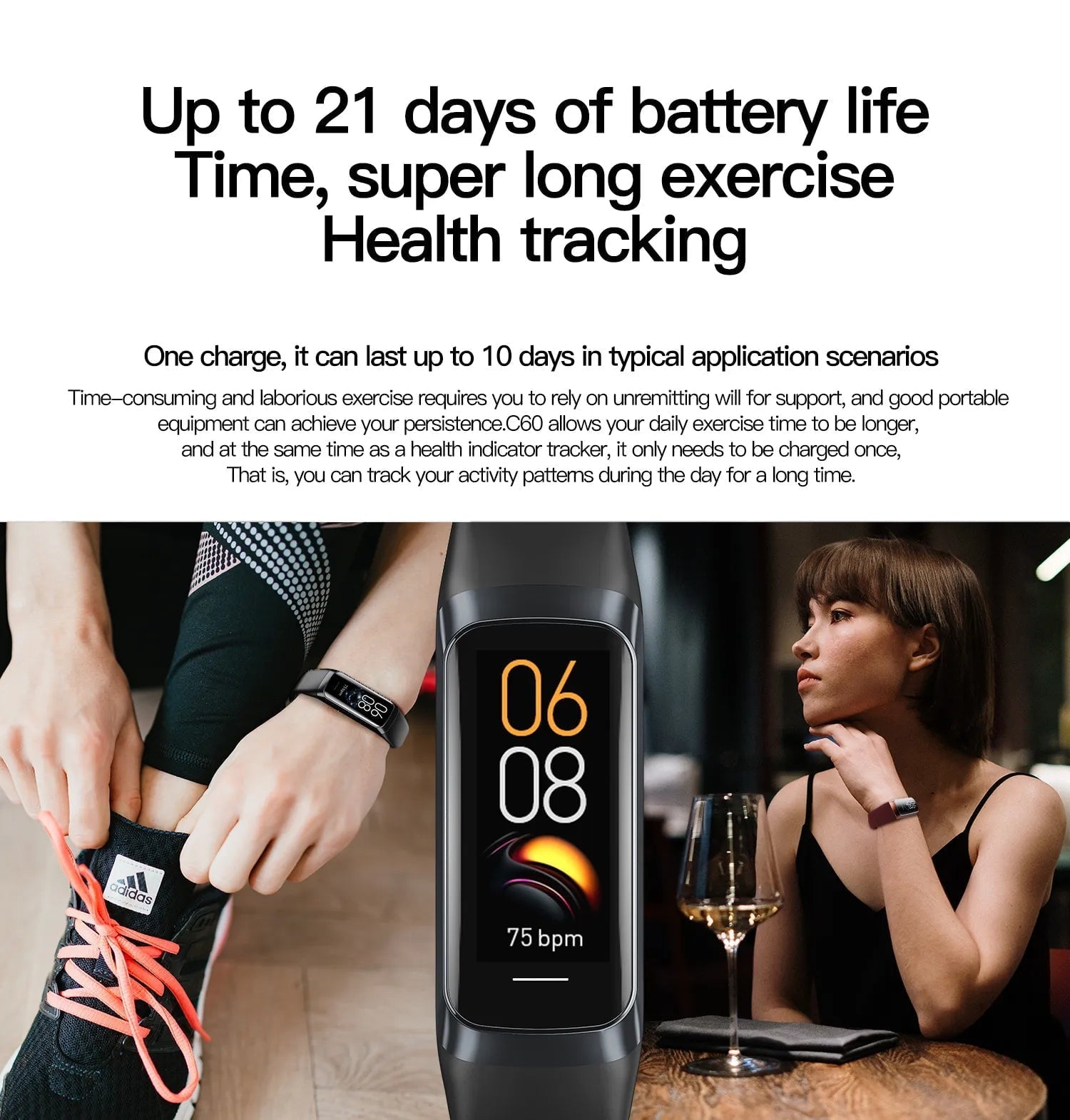 Smart Watch for Men and Women: 1.1 Inch Amoled, Heart Rate Monitor, Waterproof, Body Temperature Tracker Band