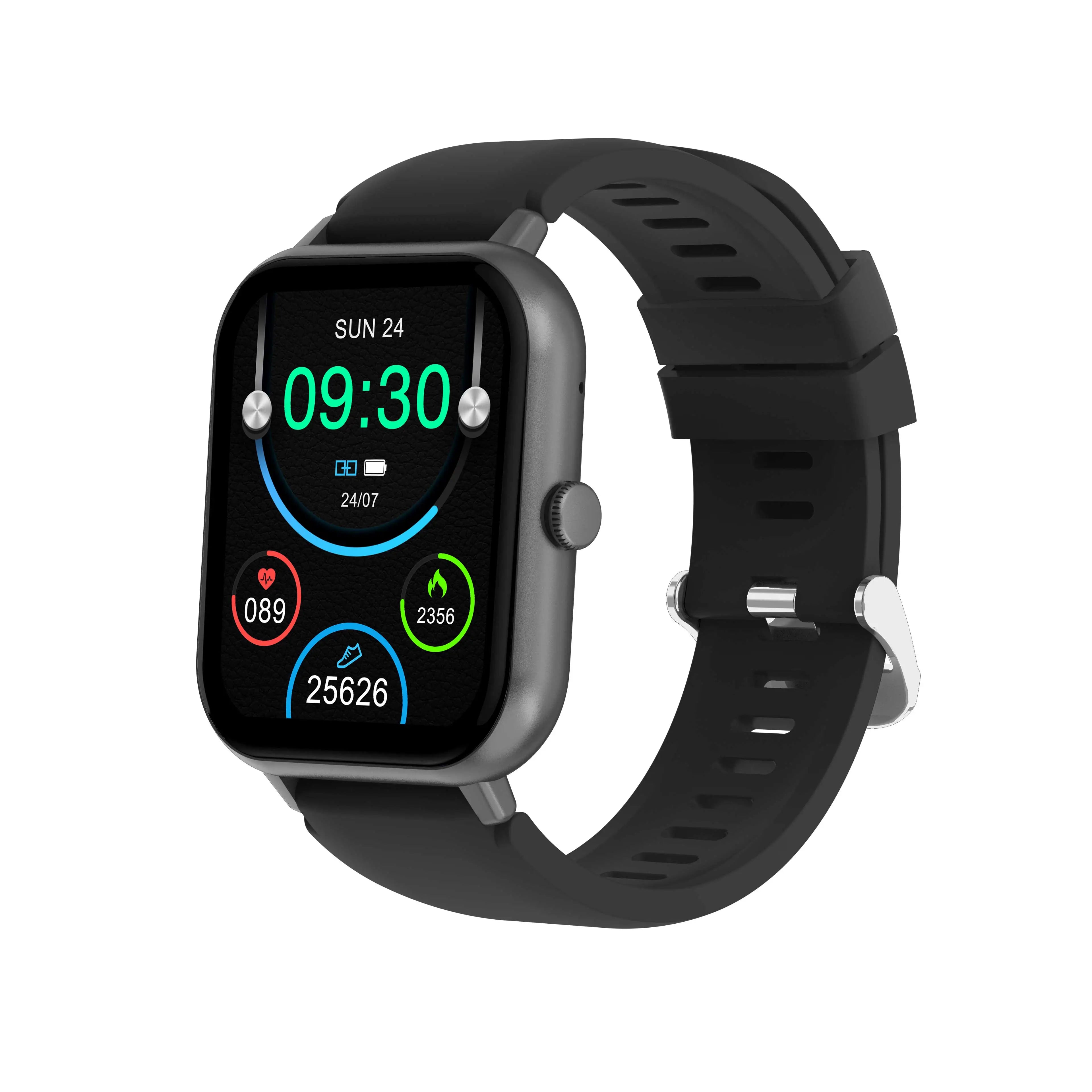 Smart Watch with Call Functions, Full Touch Screen, 100+ Sport Modes, Heart Rate & Sleep Monitoring Black