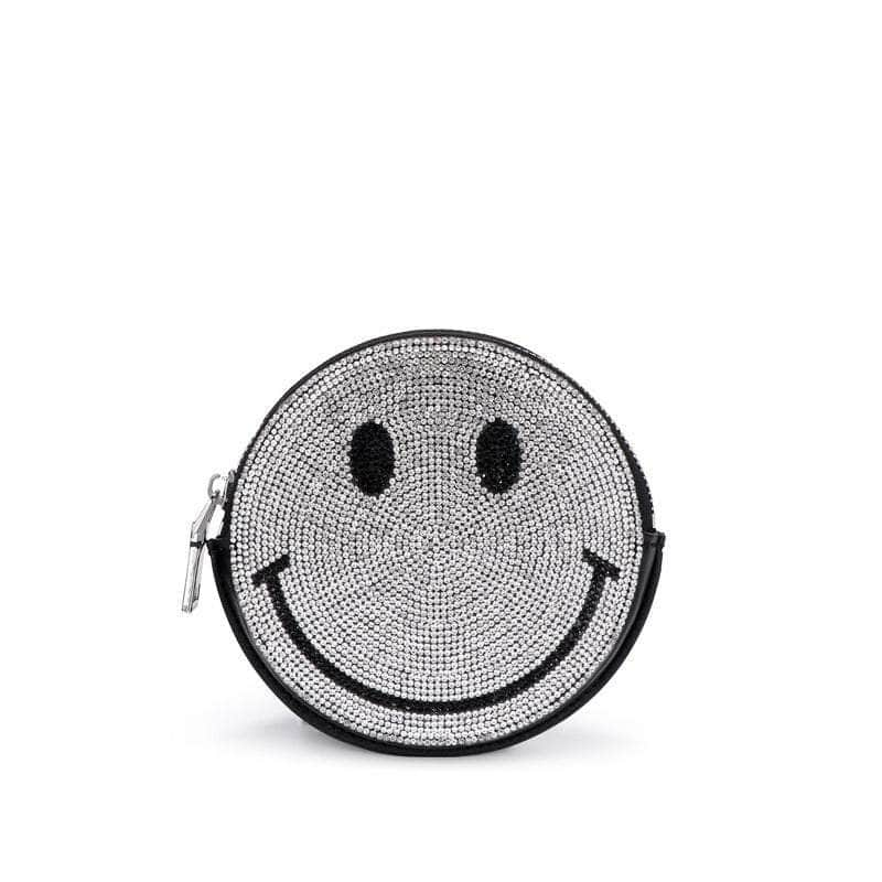 Smiling Chain Crossbody Purse with Rhinestones