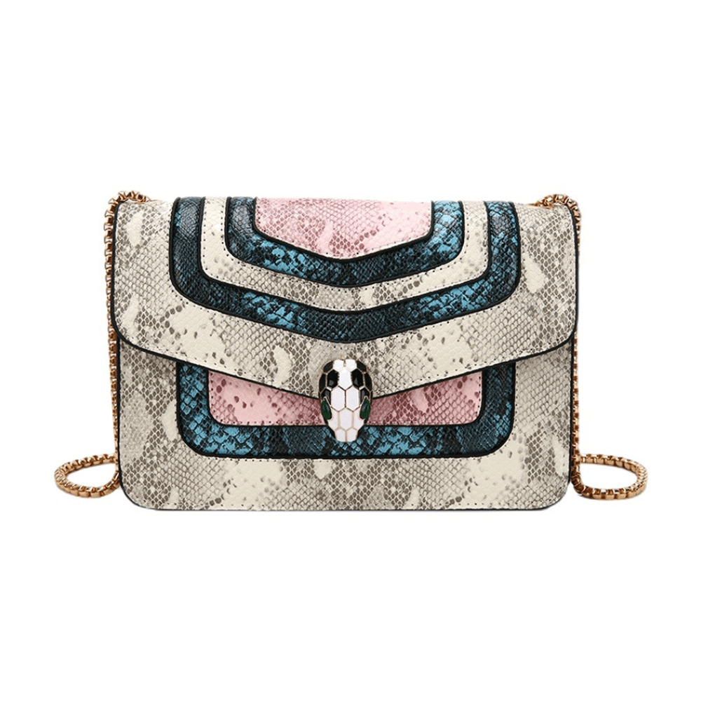 Snake Pattern Square Crossbody Purse