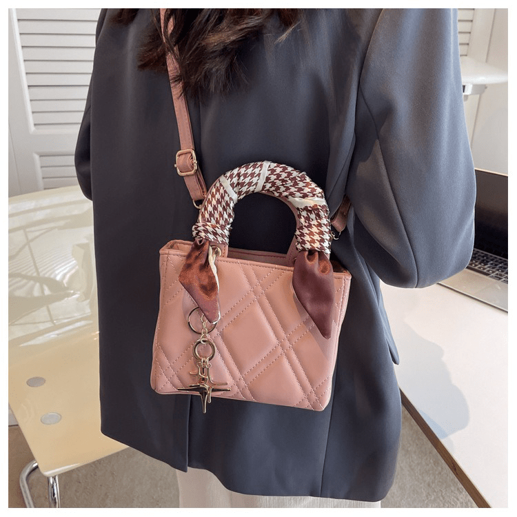 Soft Faux Leather Cannage Quilted Handbag