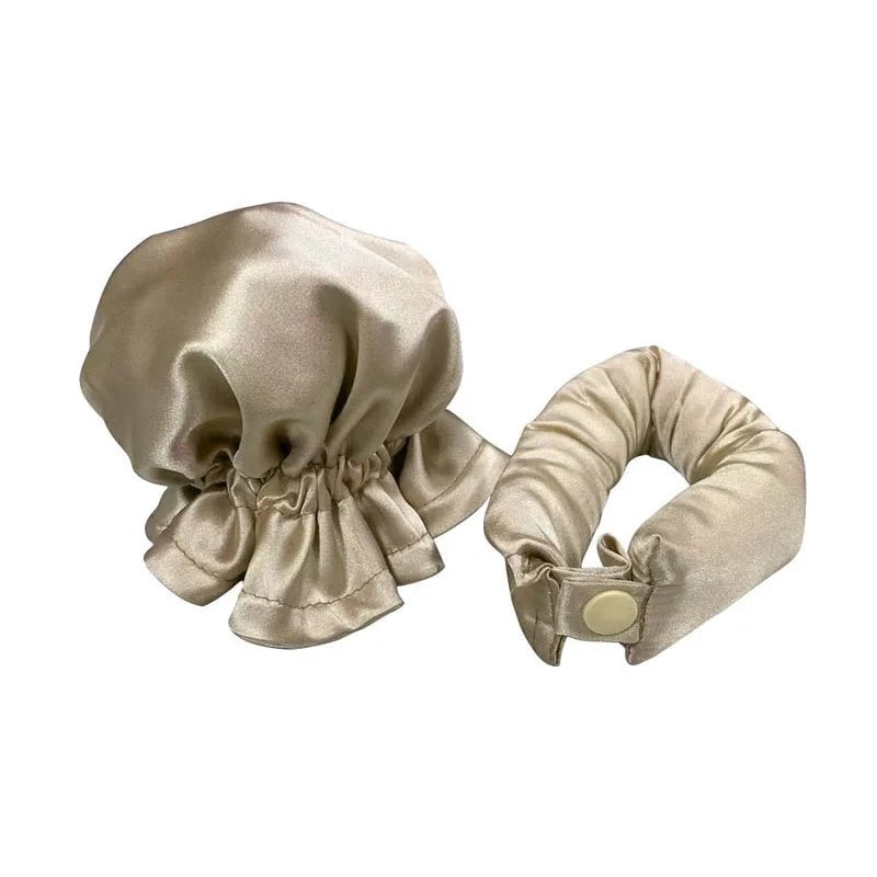 Soft Hair Rollers with a Sleeping Headband for Beautiful Waves 1 Set-Beige