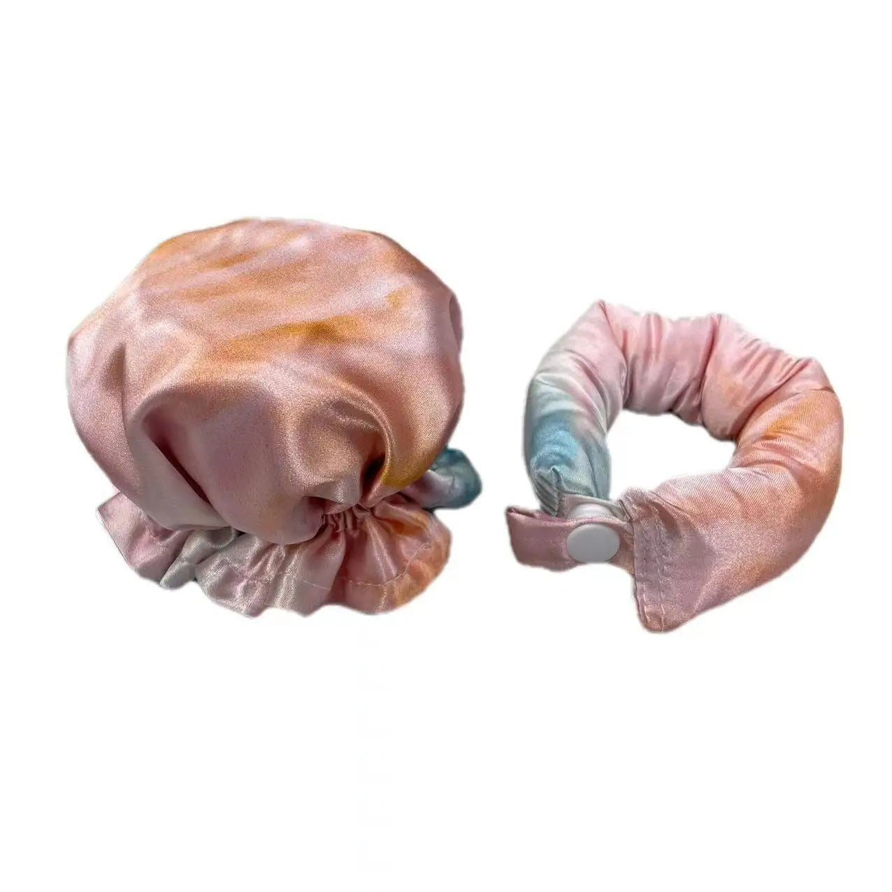 Soft Hair Rollers with a Sleeping Headband for Beautiful Waves 1Set-Tie Dyed Orange