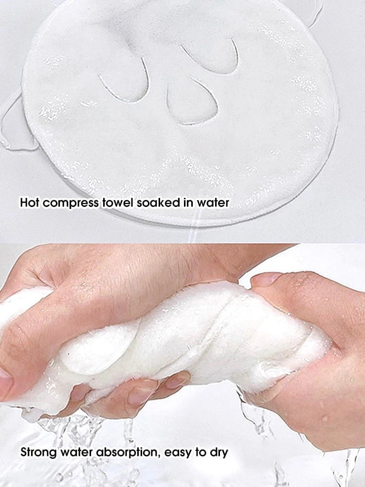 Soft Skin-Friendly Hot Compress Towel: Hanging Ear, Steam Heating, Cold Hot Compress Face Towel