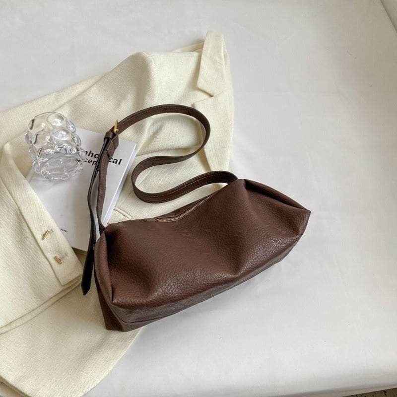 Soft Vegan Leather Slouchy Hobo Bag Coffee