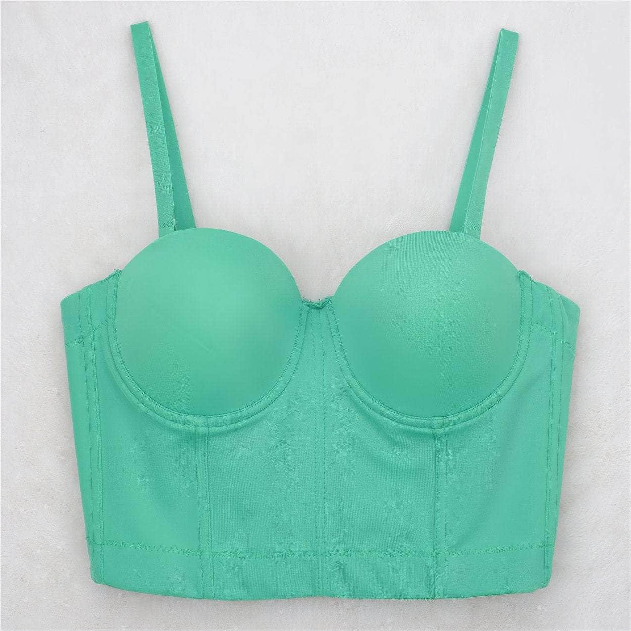 Solid Color Bustier Cami Top Bralette S / Green