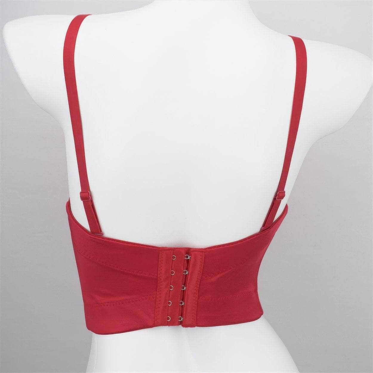 Solid Color Crisscross Mesh Corset Bustier Bralette