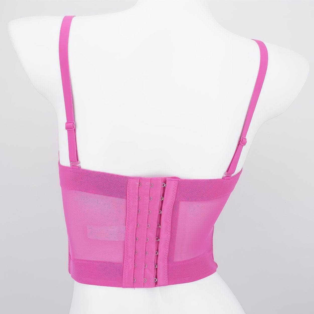 Solid Color Mesh Corset Bustier Bralette