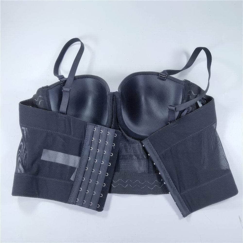 Solid Color Mesh Corset Bustier Bralette