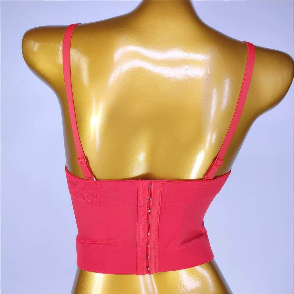 Solid Color Mesh Corset Bustier Bralette