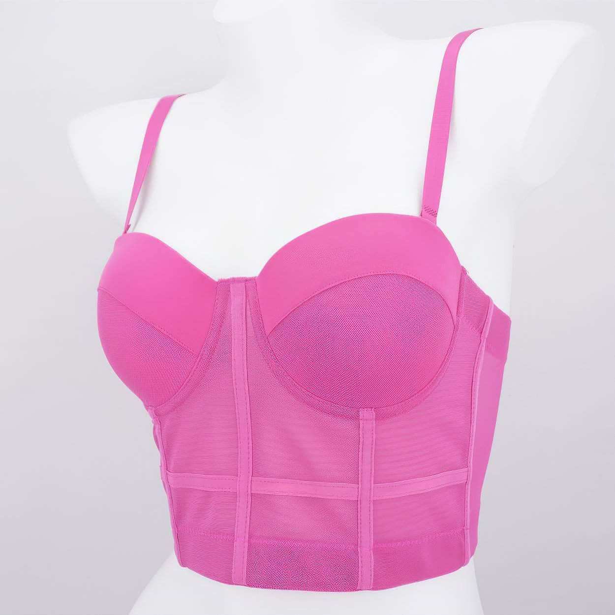 Solid Color Mesh Corset Bustier Bralette